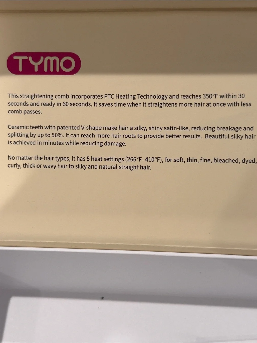 Tymo Ring Hair Straightening Comb Set Electric Ceramic Teeth New in box - Picture 13 of 16